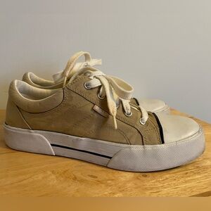 Polo Ralph Lauren Womens Vaughn Canvas Sport Tan Oxford Sneaker Size 9B